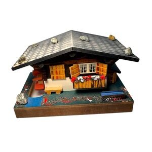 Vintage Swiss Chalet Music Box Reuge Doctor Zhivago Lara’s Theme Wood House